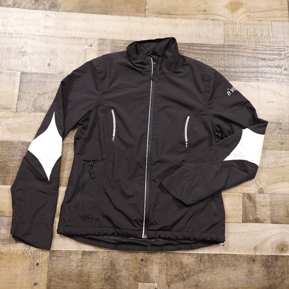 NVO Black White Full‎ Zip Windbreaker Jacket Women’s Medium Nivo